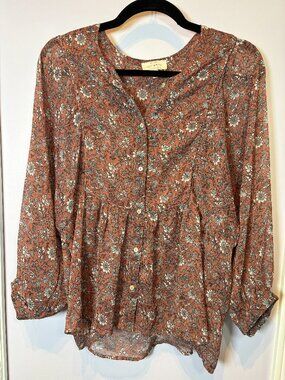 Lucky Brand Boho Chic Blouse Size Medium